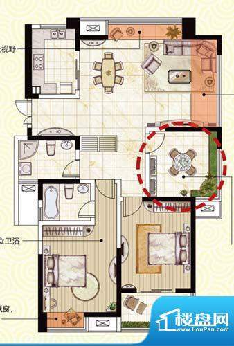 府河名居户型图A1（售完） 2室面积:118.44平米