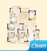 城开半岛花园户型图E 3室2厅2卫面积:139.51平米