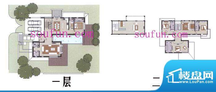 湖畔春秋户型图C户型 5室2厅2卫面积:580.00平米