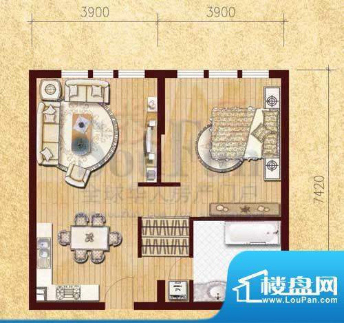 凯纳商务广场户型图I户型 1室2面积:76.90平米