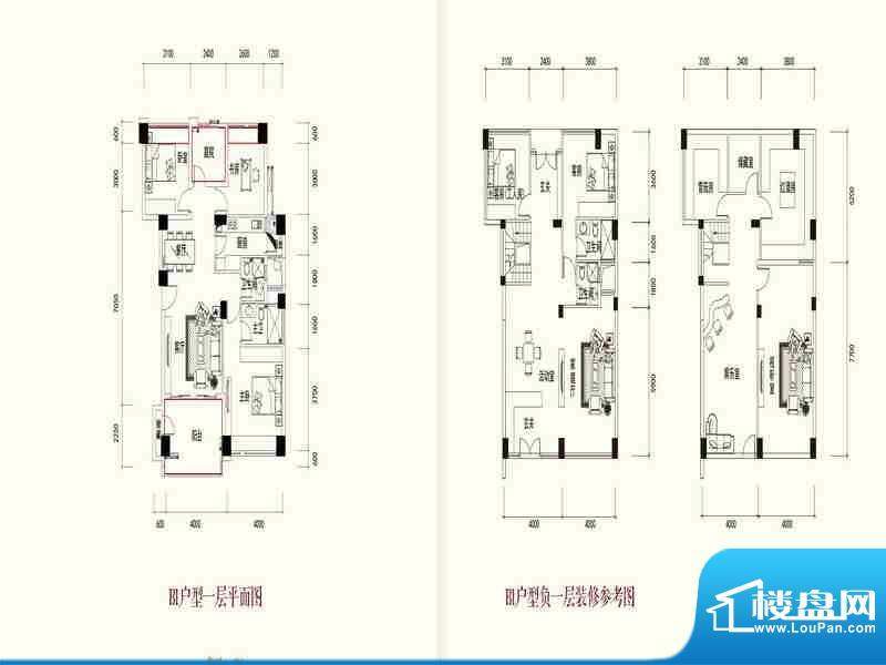 半山七哩溪户型图B1首层户型（