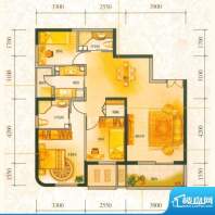 南亚之门户型图B3户型 3室2厅2面积:100.00平米