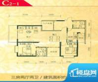 经典双城户型图c2-1 3室2厅2卫面积:106.93平米