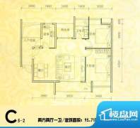 经典双城户型图c5-2 2室2厅1卫面积:95.71平米