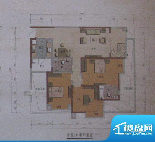 同德锦江嘉园户型图首层D户型 面积:119.07平米