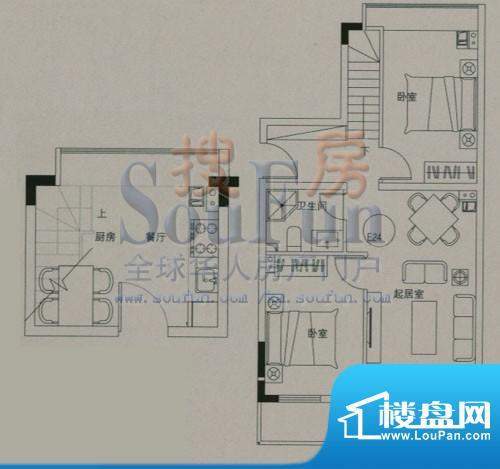 云大知城户型图E24户型 2室2厅面积:73.95平米