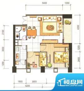 西山新城草海时代公寓户型图t5面积:78.18平米