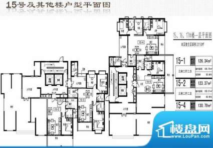 启鸿假日城市户型图15号楼及其