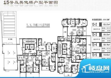 启鸿假日城市户型图15号楼二十