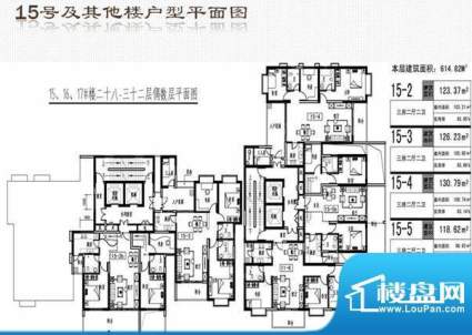 启鸿假日城市户型图15号楼二十