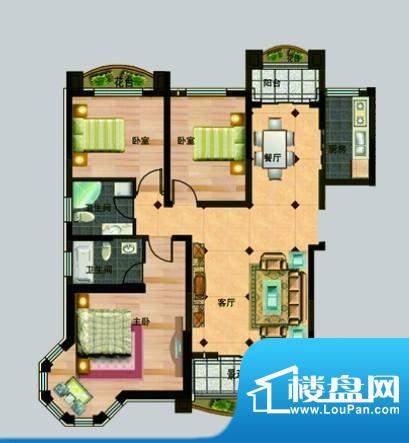 玉秀湾户型图7 3室2面积:152.00m平米