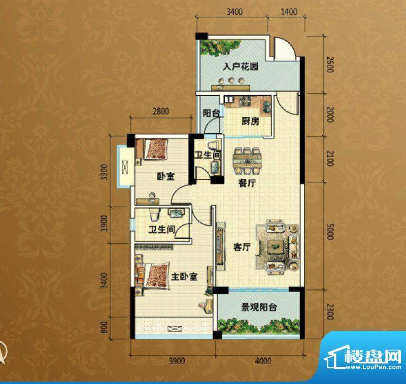 新会骏景湾豪庭湖光面积:96.89m平米