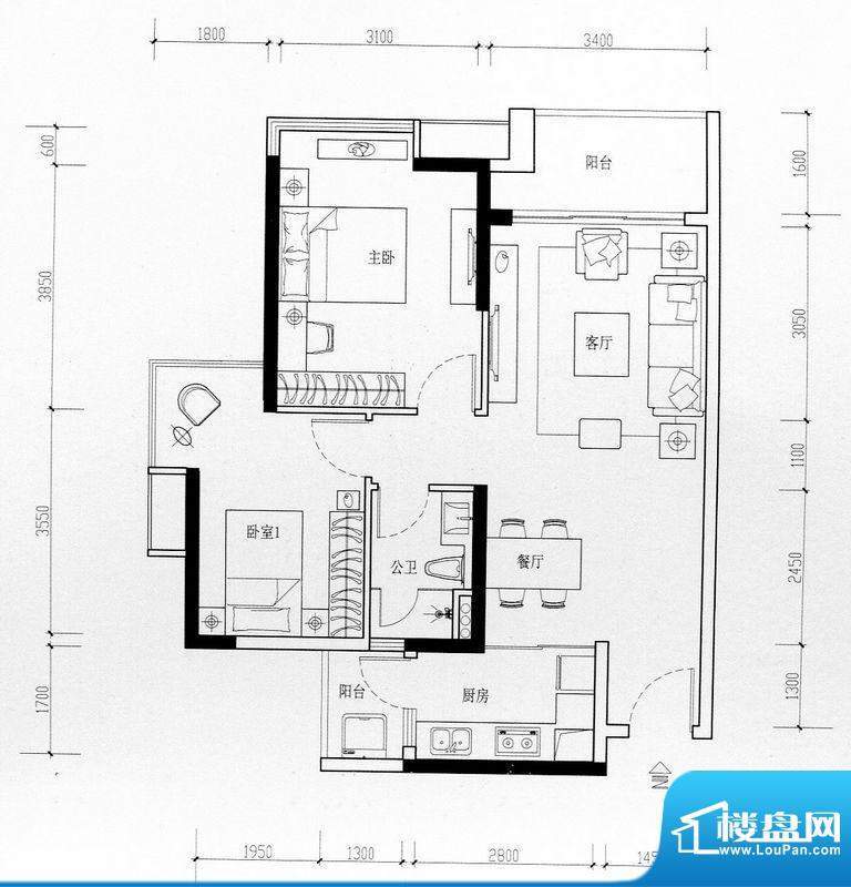 海伦湾江景洋房1栋0面积:79.00m平米