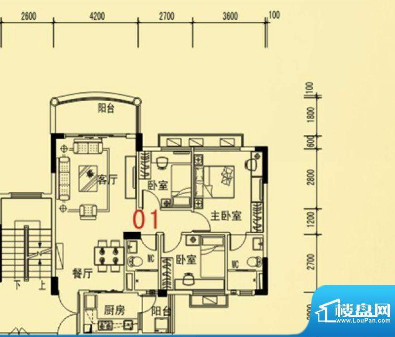 恩平碧桂园囍居一号面积:83.27m平米