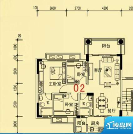 恩平碧桂园囍居1号楼面积:83.27m平米