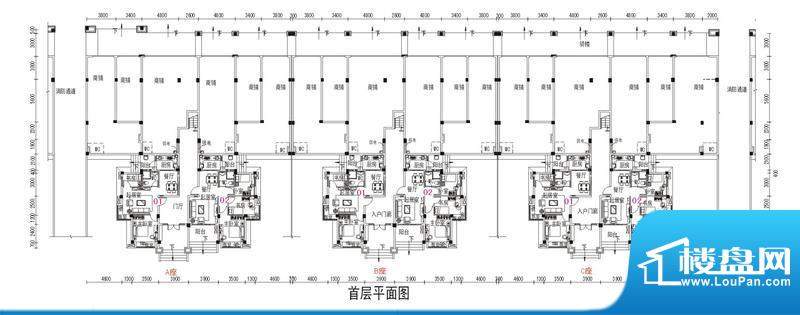 鹤山碧桂园2号楼首层面积:56.79m平米