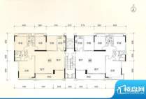 锦绣嘉园2座平面图 面积:132.90m平米