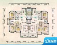 紫茵庭园户型图 3室面积:133.00m平米