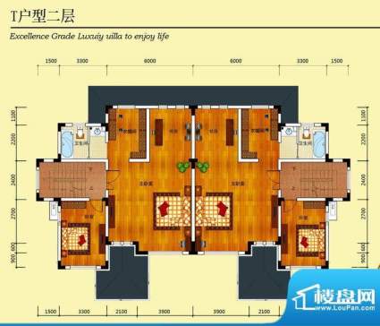 华侨花园T户型二层 面积:235.62m平米