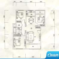 满庭春MOMA户型图（已售罄）一面积:103.80平米