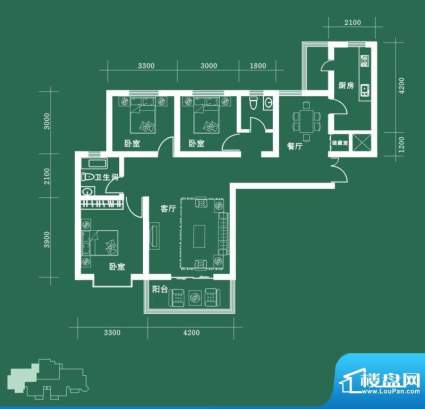 西固人家户型图A1户型 3室2厅2面积:133.11平米