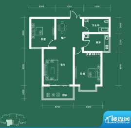 西固人家户型图B2户型 2室2厅1面积:91.95平米