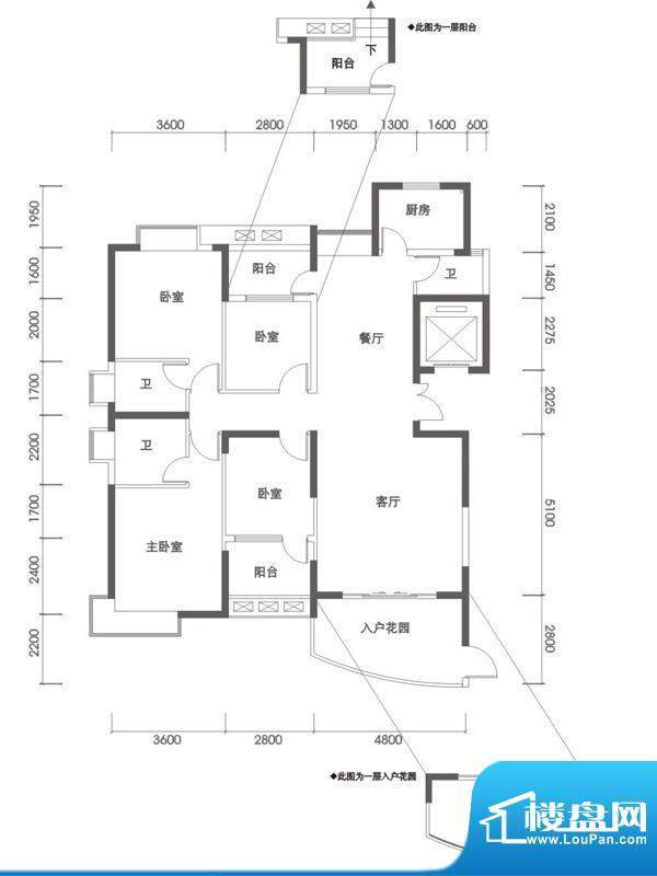 联泰香域尚城户型图15#楼D6户型面积:164.00平米