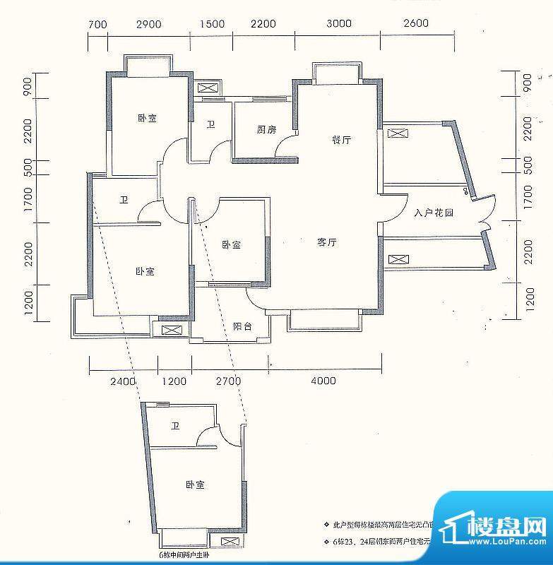联泰香域尚城户型图3#、4#、5#面积:107.00平米