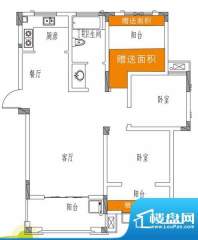 保集半岛户型图多层E户型两房两面积:88.86平米