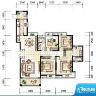 国贸天琴湾户型图一期高层5号楼面积:173.60平米