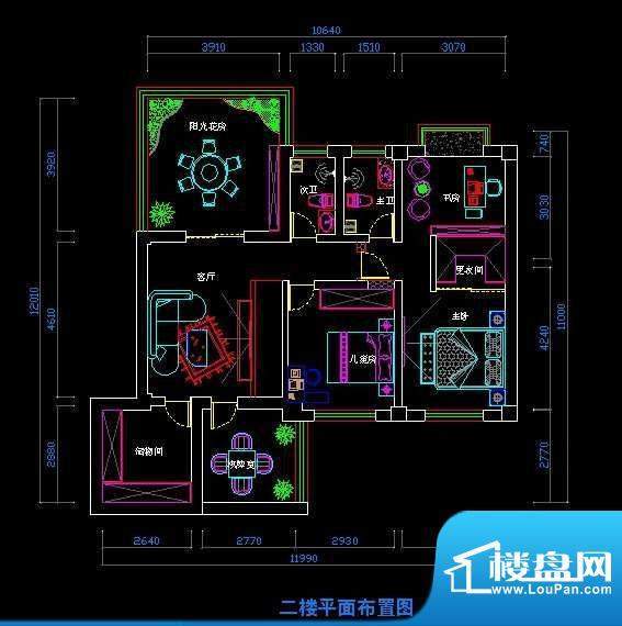 九洲城效果图二层平面图