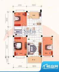 九洲城户型图E户型 3室2厅1卫1面积:108.00平米