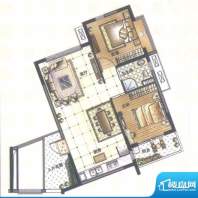 九仰梧桐公寓户型图1、3、9#楼面积:78.96平米