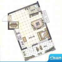 九仰梧桐公寓户型图1、3、9#楼面积:45.27平米