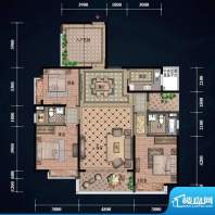 滨江一号户型图一期7号楼一单元面积:156.25平米