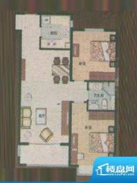 青岛凤凰城户型图标准层两居室面积:89.02平米
