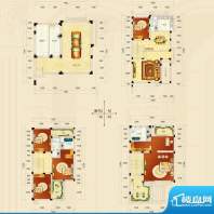 御湖半山户型图一期联排别墅LP面积:233.39平米