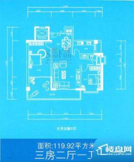 兰雅亲河湾户型图浪漫温馨B型 面积:119.92平米