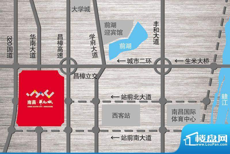 南昌华南城交通图区位图示意图