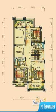 中海朝阳郡户型图观园组团联排面积:210.00平米