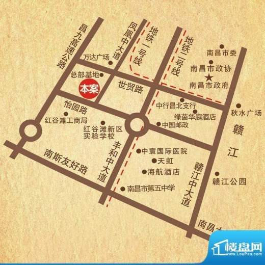 联泰香域中央交通图