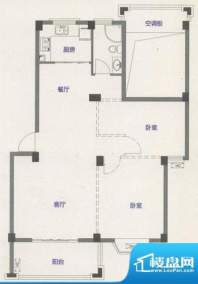 罗马象湖壹号户型图23#楼单层两面积:91.59平米