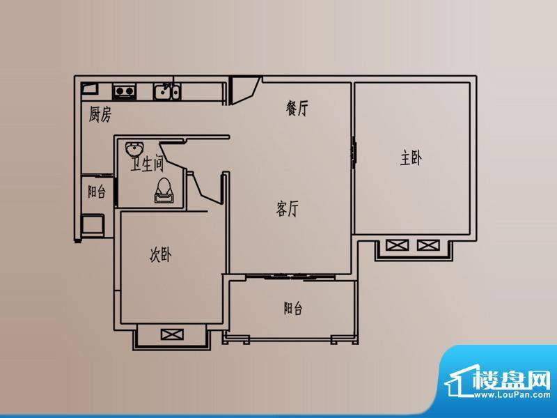 丰源淳和户型图二期5号楼户型 面积:92.58平米