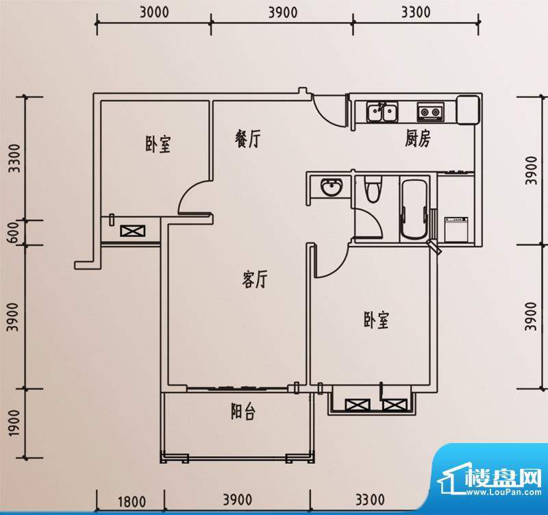 丰源淳和户型图二期高层6#、7#面积:86.25平米