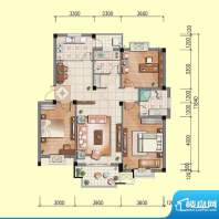 乾茂宫园户型图多层A118平方面积:118.00平米