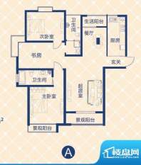 蓝图二期户型图A户型 2室2厅2卫面积:143.54平米