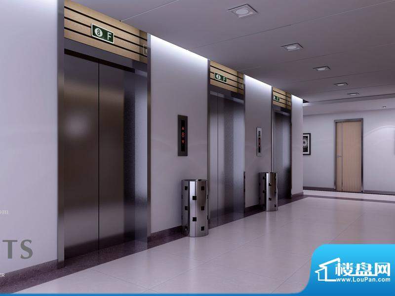 唐宁国际效果图装修之标准层电梯等候区
