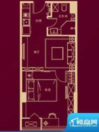 唐宁国际户型图标准层B2户型 1面积:56.70平米