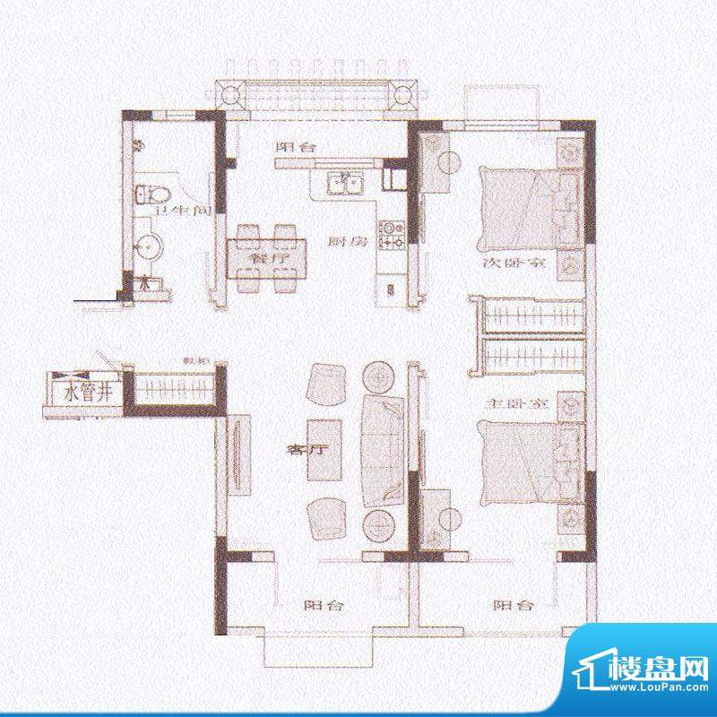 新地阿尔法国际社区户型图B03幢面积:103.38平米