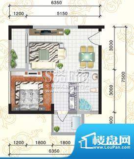 天奥经纬府邸户型图三期高层1#面积:53.97平米